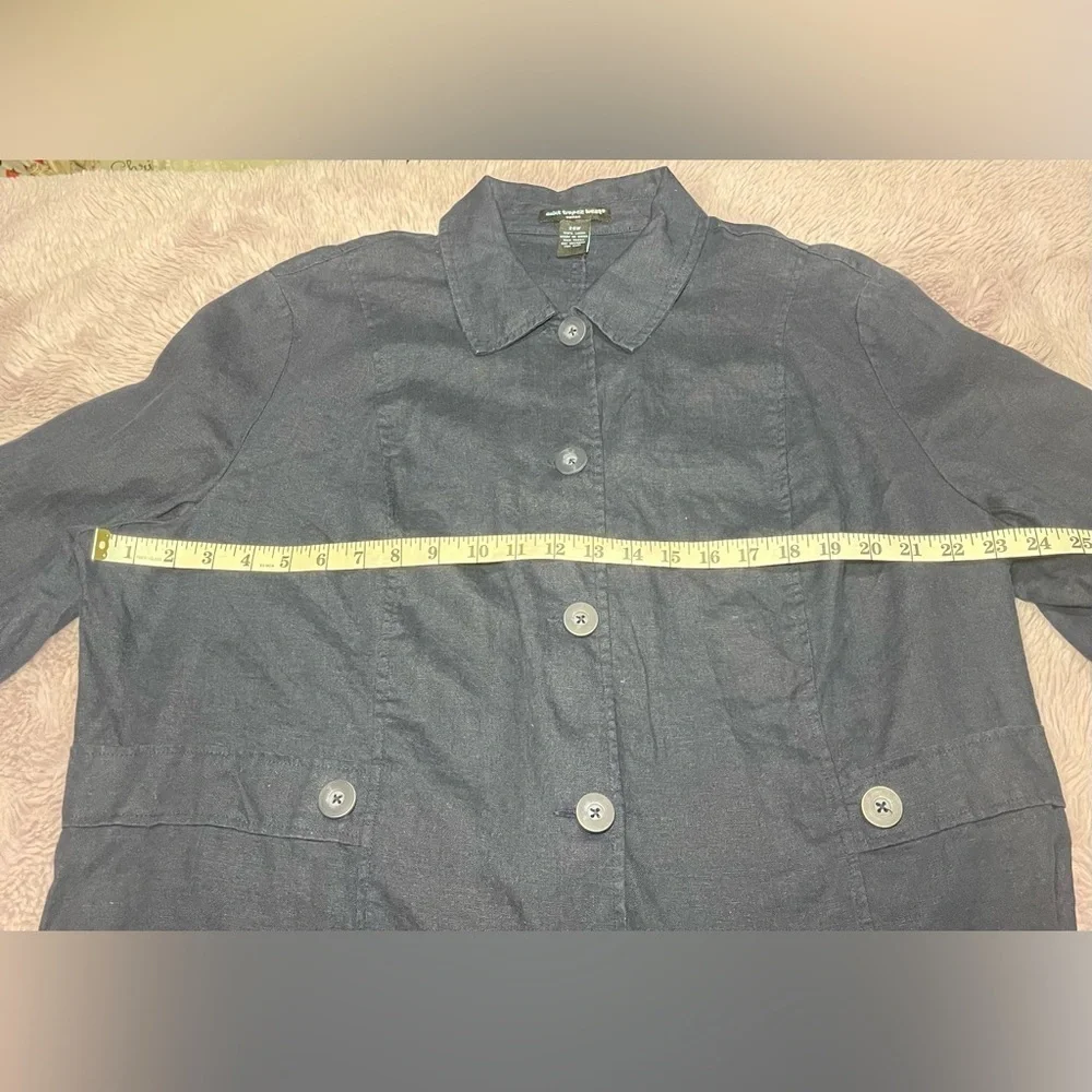 Saint Tropez West 24W Button Down Long Sleeve Shirt - Picture 4 of 6